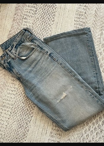 Gri Rahat Kesim Midi Kadın Kot Pantolon