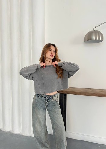 oysho kart etiketli yıkamalı swet - Görsel 2