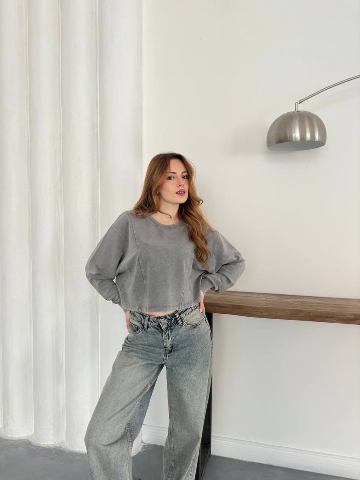 oysho kart etiketli yıkamalı swet - Görsel 3