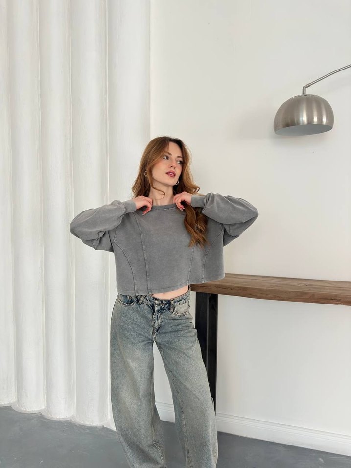 oysho kart etiketli yıkamalı swet - Görsel 2