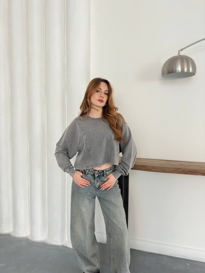 oysho kart etiketli yıkamalı swet - Görsel 4