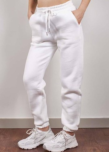 Kadın Beyaz Rahat Kesim Eşofman Altı - Görsel 2