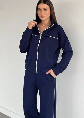 Kadın Mavi Fermuarlı Eşofman Takımı - Görsel 3