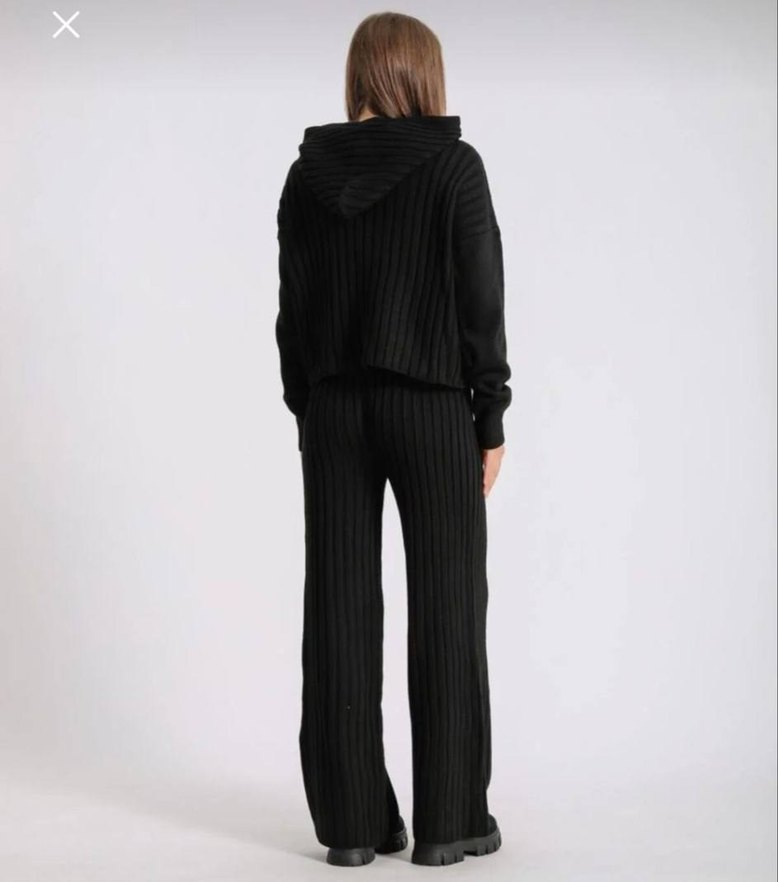 Siyah Kadın Rahat Kesim Eşofman Takımı - Görsel 3