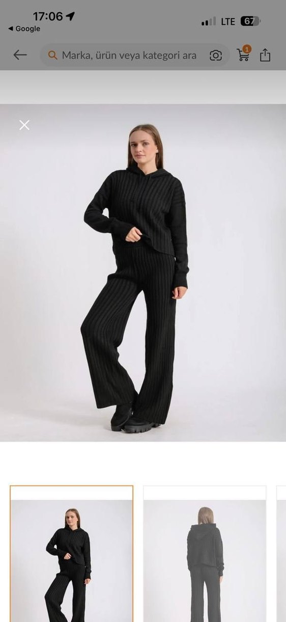 Siyah Kadın Rahat Kesim Eşofman Takımı - Görsel 2