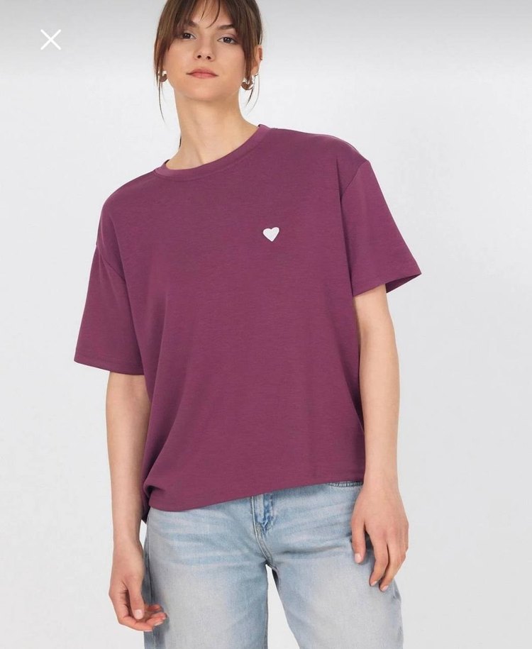 Nakışlı Yeşil Kadın Oversize Tişört - Görsel 5