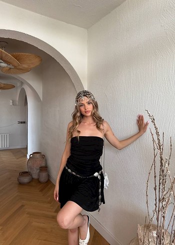 Straplez Mini Elbise - Görsel 4