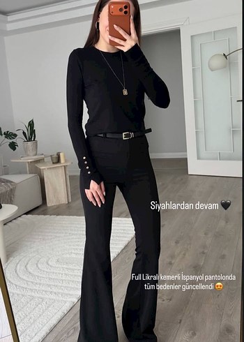 kemerli İspanyol paça pantolon - Görsel 3