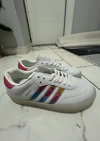 Renkli Yılan Desenli Kadın Spor Ayakkabı samba - Görsel 2