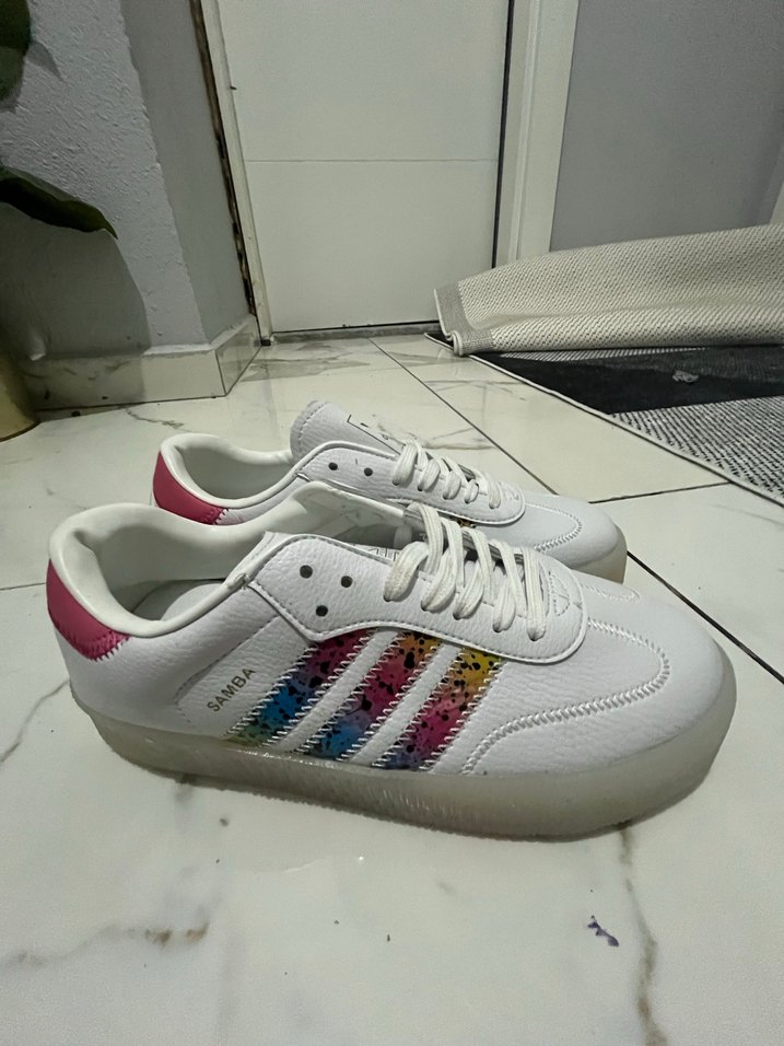 Renkli Yılan Desenli Kadın Spor Ayakkabı samba - Görsel 2