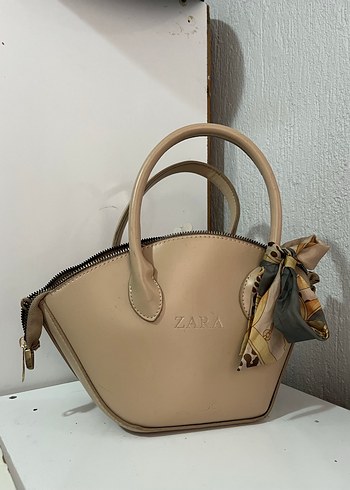 Zara Bej Deri Fermuarlı Kadın Çanta - Görsel 3