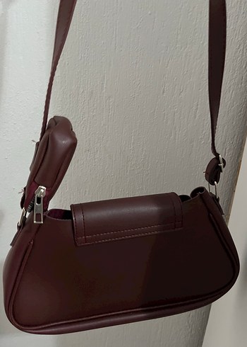 Bordo Deri Kadın Çanta - Shaka - Görsel 3