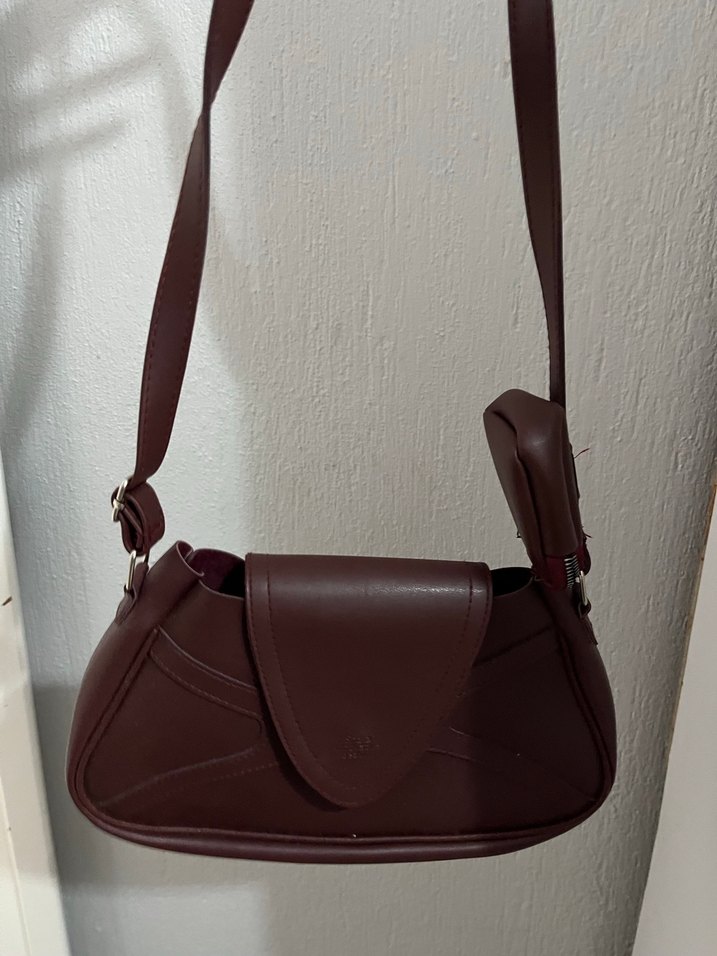 Bordo Deri Kadın Çanta - Shaka - Görsel 2