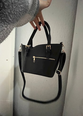 Lacivert Deri Kadın Omuz Çantası - Görsel 3