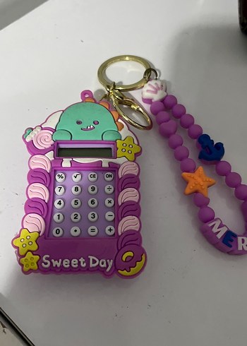 Renkli Boncuklu Mor Anahtarlık - Görsel 2