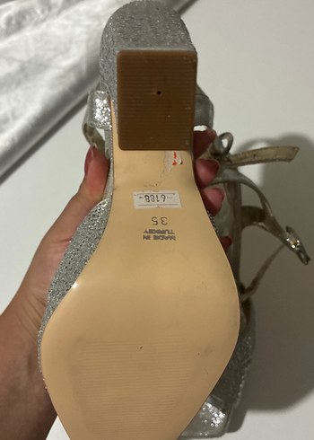 Gümüş Renkli Platform Topuklu Kadın Abiye Ayakkabı - Görsel 3