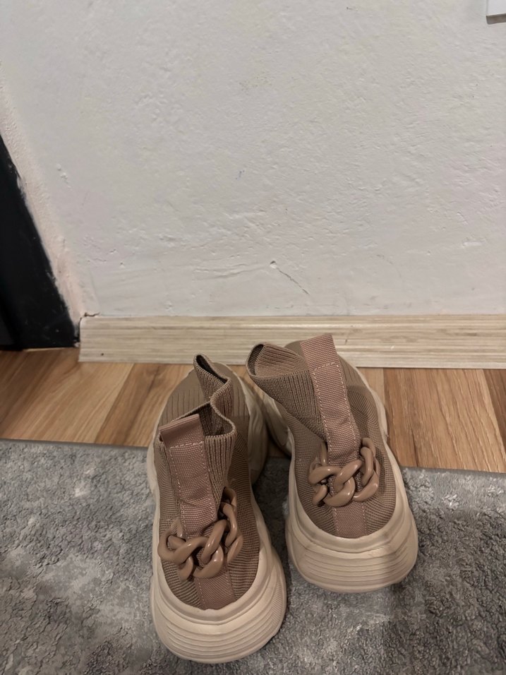 Bej Örme Kadın Spor Ayakkabı - Görsel 2