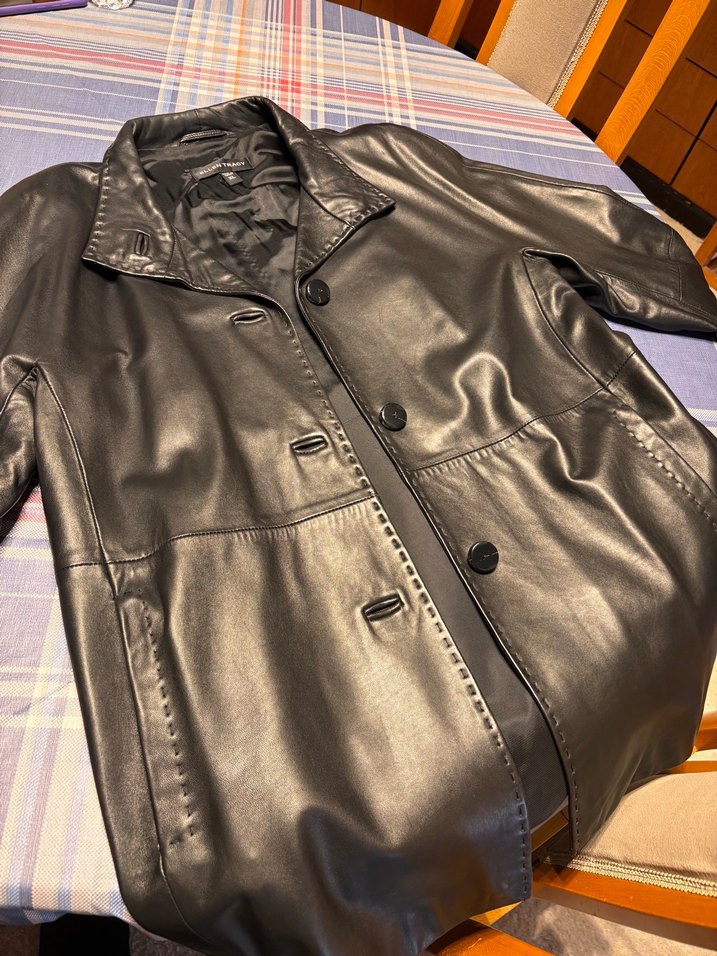 Siyah Düğmeli Kadın Deri Ceket - Görsel 2