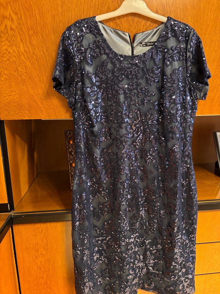 Kısa Kollu Payetli Midi Elbise - Görsel 2