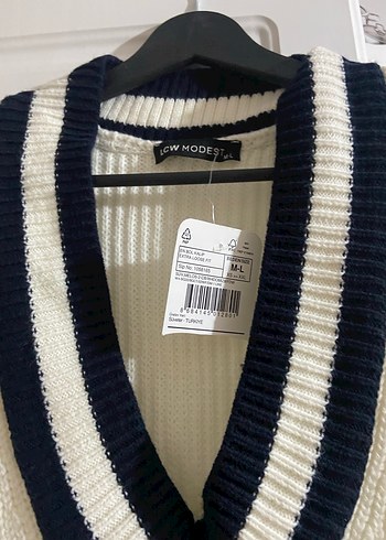 V Yaka Triko Kadın Süveter - Görsel 3