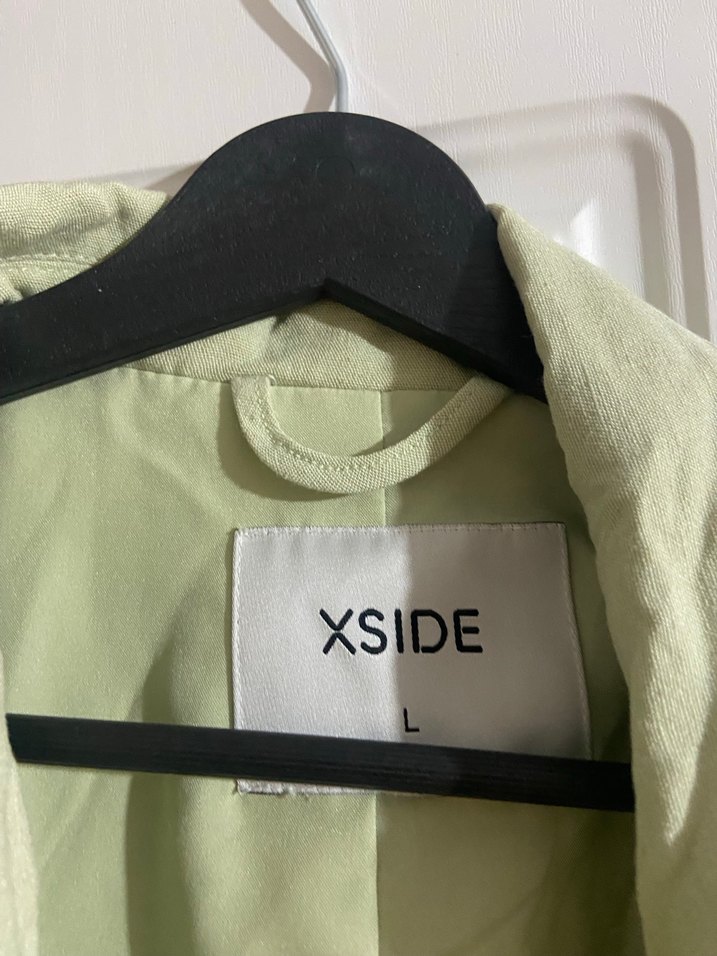 Kadın Khaki Midi Keten Blazer Ceket - Görsel 4