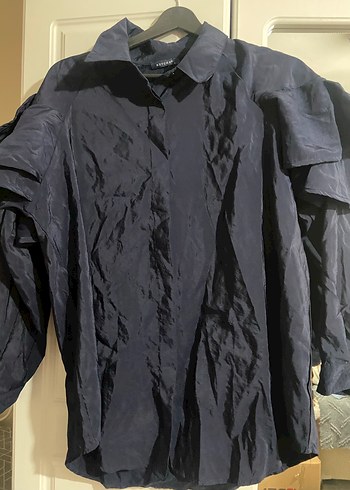 Lacivert Kadın Salaş Gömlek - Görsel 2