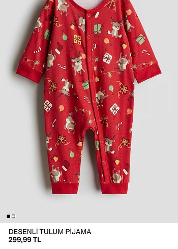Desenli Kırmızı Bebek Tulum Pijama