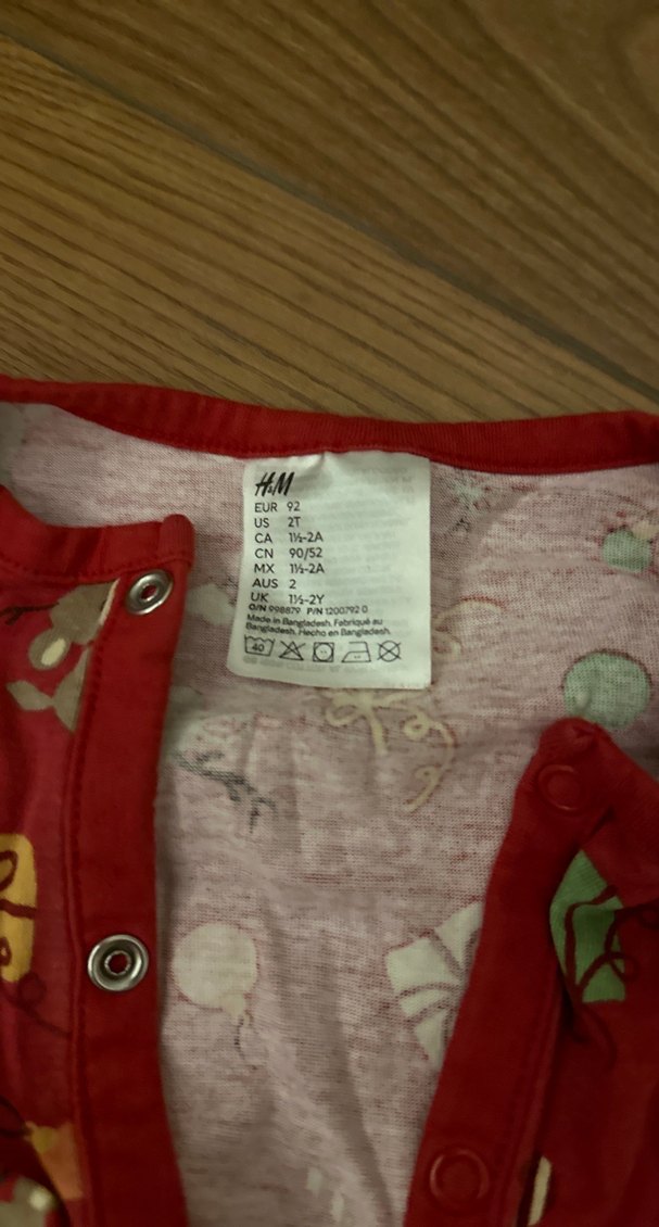 Desenli Kırmızı Bebek Tulum Pijama - Görsel 2