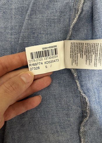 s Beden Nakışlı Mavi Denim Gömlek
