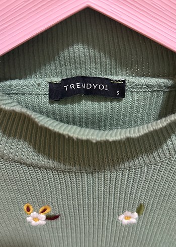 Trendyol & Milla Nakışlı Örgü Yeşil Kadın Kazak