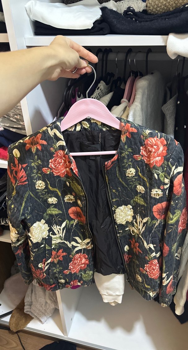 Çiçek Desenli Vintage Kadın Ceket - Görsel 2
