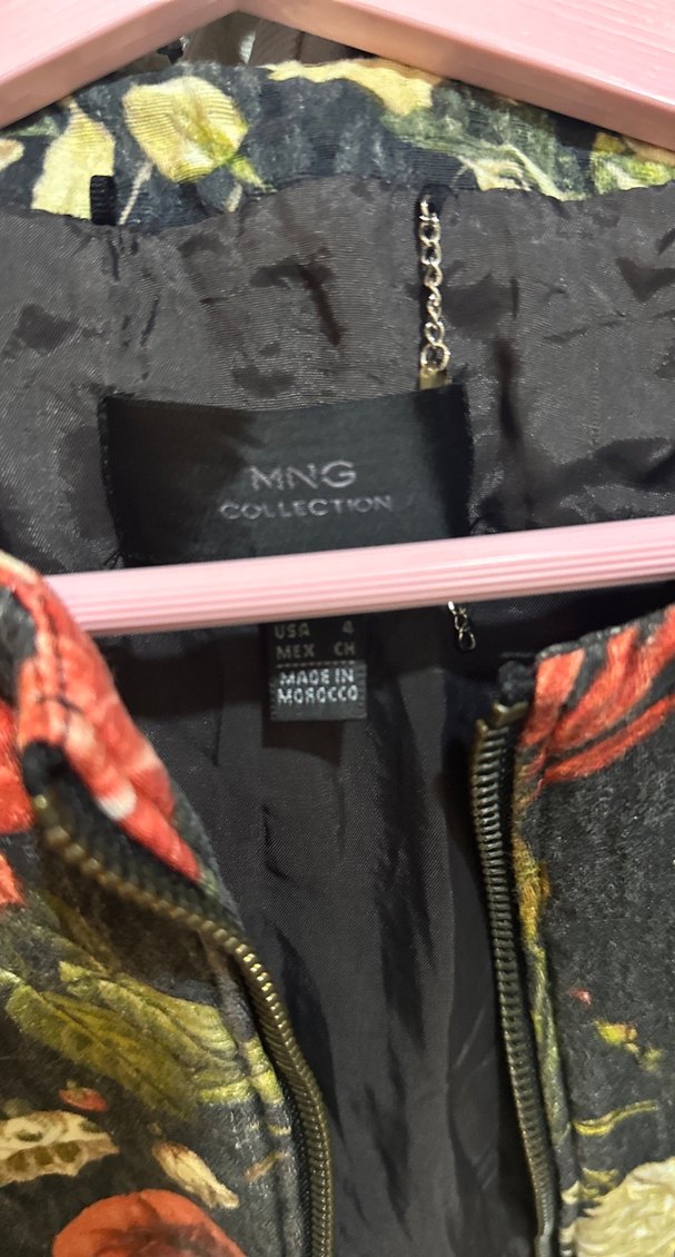 Çiçek Desenli Vintage Kadın Ceket - Görsel 3