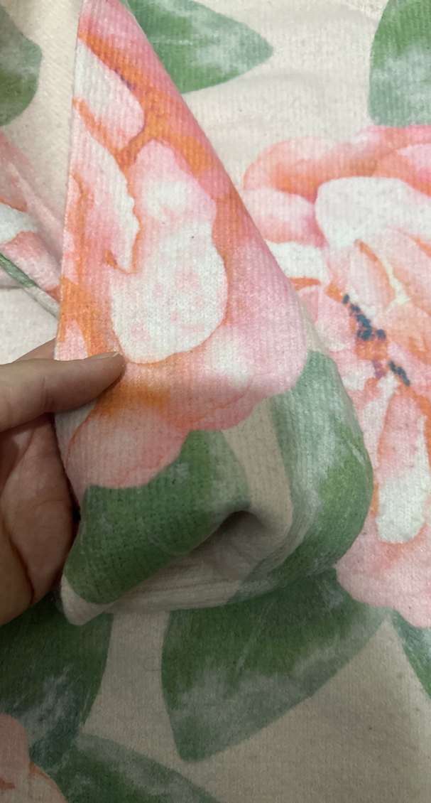 Pembe Çiçekli Bohem Kadın Triko Kazak - Görsel 3