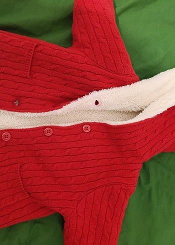 GAP Kız Çocuk Kırmızı Kapüşonlu mont 6-12 ay - Görsel 3