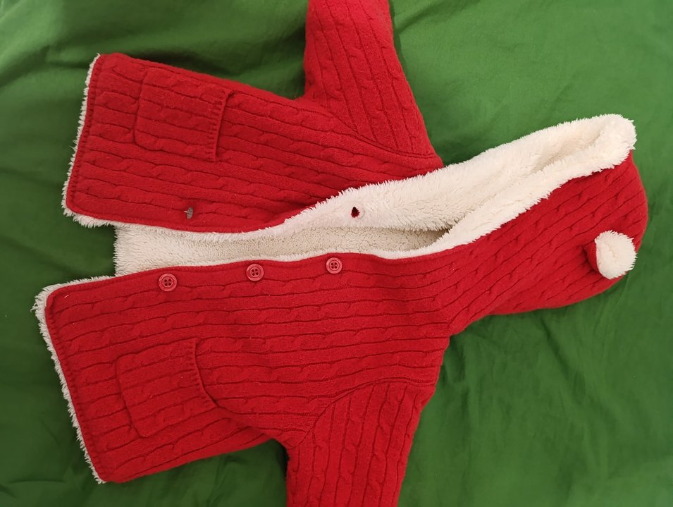 GAP Kız Çocuk Kırmızı Kapüşonlu mont 6-12 ay - Görsel 3