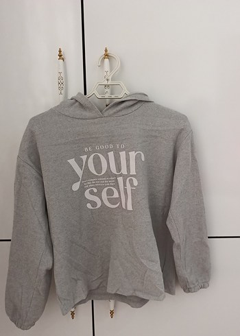 Trendyol & Milla Gri Kapüşonlu Kadın Sweatshirt
