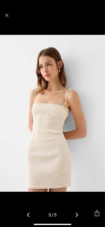 m Beden Bershka büzgülü mini elbise
