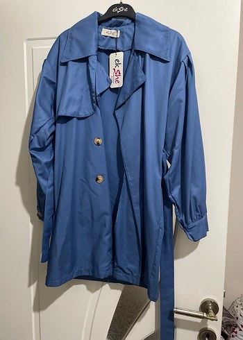 Mavi Kadın Uzun Düğmeli Trençkot - Görsel 2