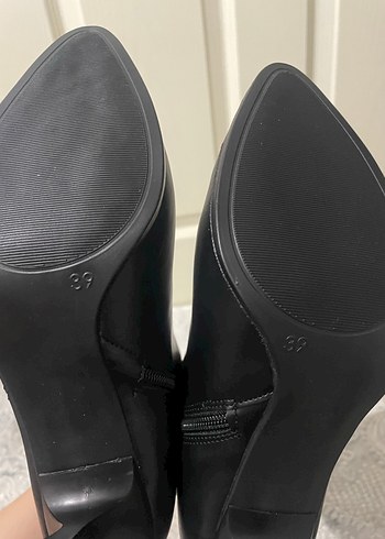 Siyah Stiletto Topuklu Deri Kadın Bot - Görsel 4