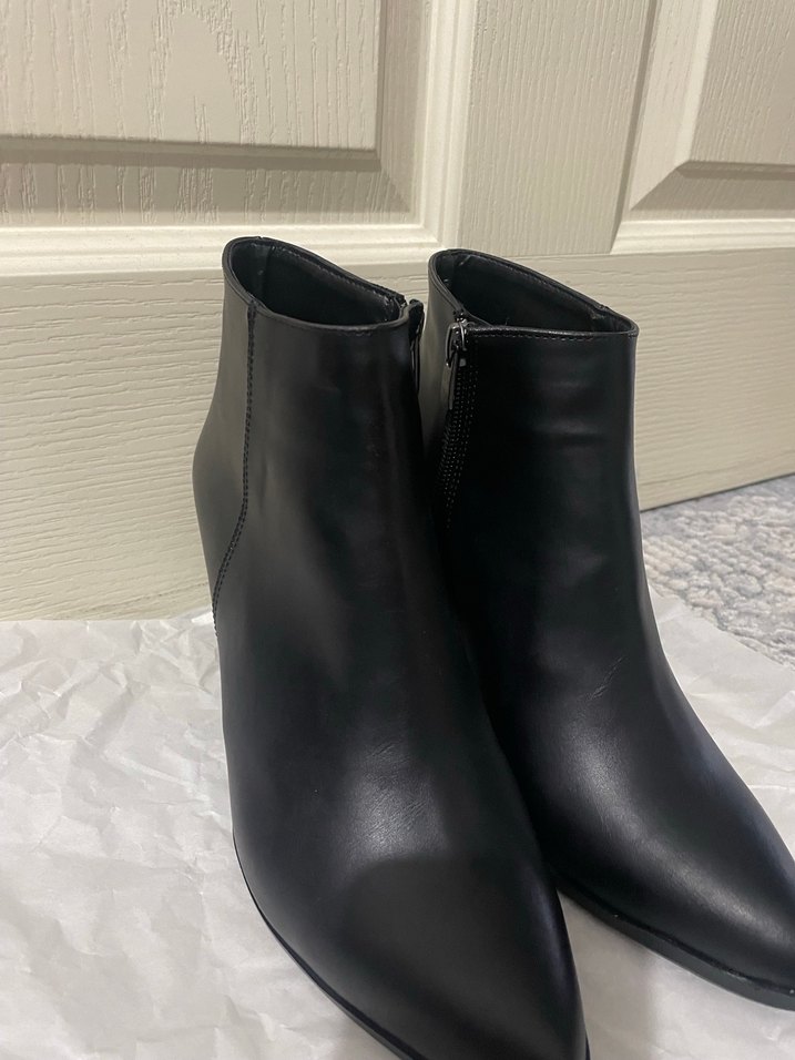 Siyah Stiletto Topuklu Deri Kadın Bot - Görsel 2