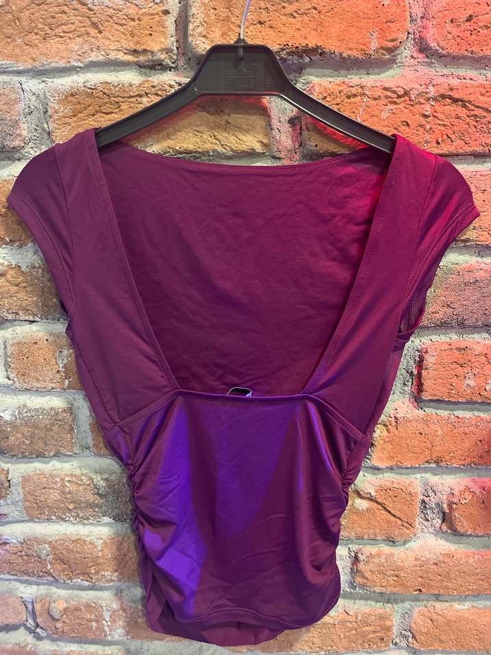 Mor Kadın Kısa Kollu İnce Tişört - Görsel 5