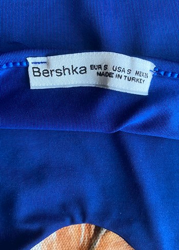 s Beden mavi Renk Mavi V Yakalı Kolsuz Crop Top