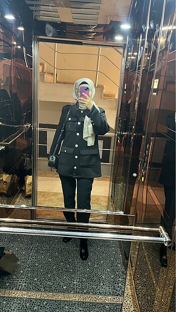 Melike Tatar Tesettür Scuba düğmeli ceket