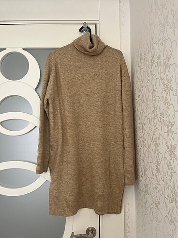 H&M Triko uzun tunik kahverengi