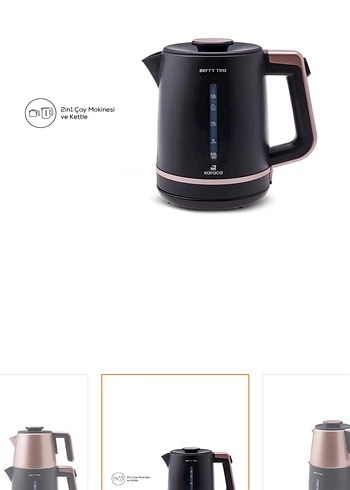 Karanlık Pembe Çay Makinesi 2L Kapasiteli - Görsel 3