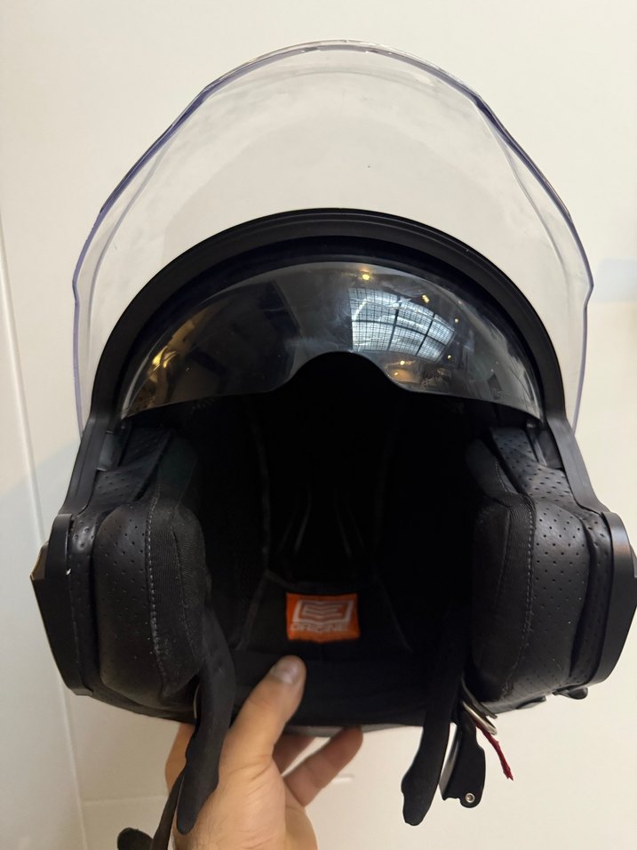 Origine Şeffaf Vizörlü Gri Motosiklet Kaskı - Görsel 2