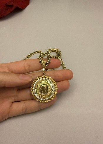 Altın kaplama Zincir Detaylı Altın Renk Midi Kolye - Görsel 3