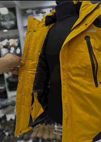 Sarı Kapüşonlu Fermuarlı Erkek Mont - Görsel 4