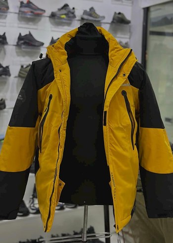 Sarı Kapüşonlu Fermuarlı Erkek Mont - Görsel 3