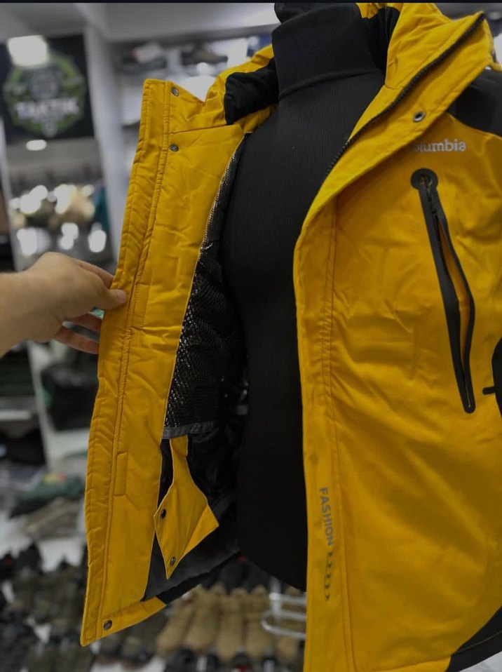 Sarı Kapüşonlu Fermuarlı Erkek Mont - Görsel 4